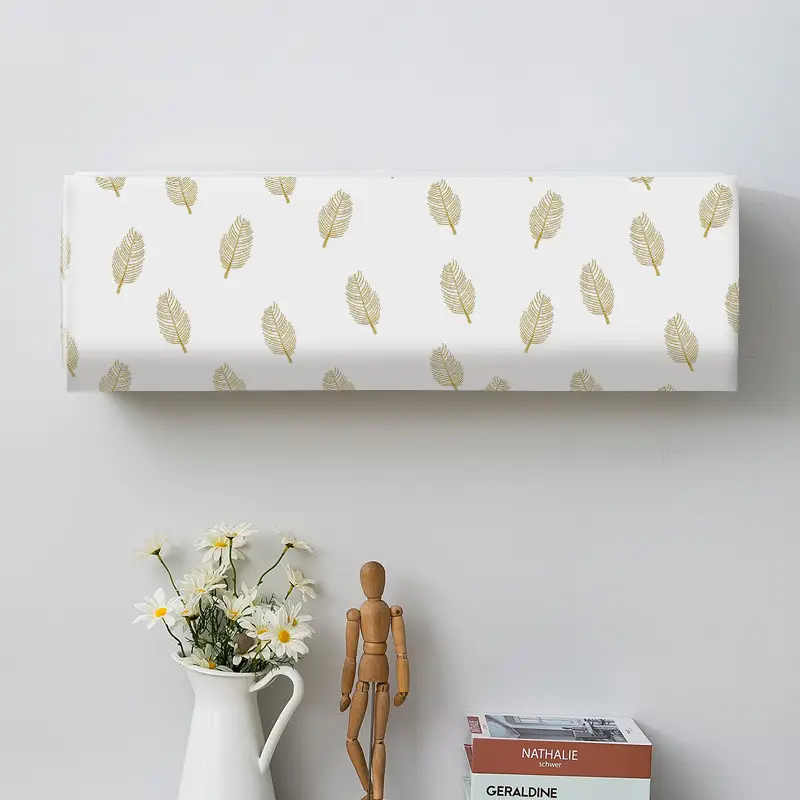 Nordic Leaf Pattern Air Conditioning Cover White - Image 2