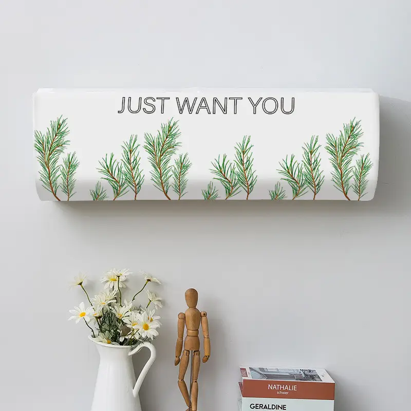 Nordic Leaf Pattern Air Conditioning Cover White - Image 4