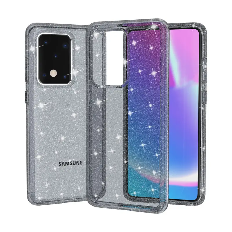 Samsung S20 Ultra Transparent Anti-Fall Phone Case Pink White - Image 3