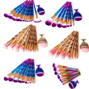 10 Diamond Crystal Makeup Brushes Set with Acrylic Handles — feature 15