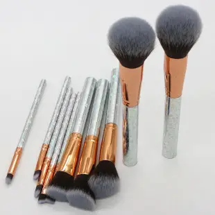 10 Diamond Crystal Makeup Brushes Set with Acrylic Handles — feature 3