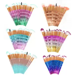 10 Diamond Crystal Makeup Brushes Set with Acrylic Handles — feature 6