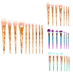 10 Diamond Crystal Makeup Brushes Set with Acrylic Handles — feature 9
