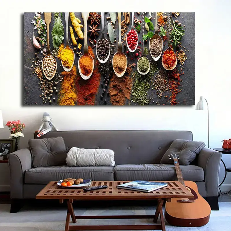 Modern Kitchen Spice Wall Art Canvas Mural Decoration