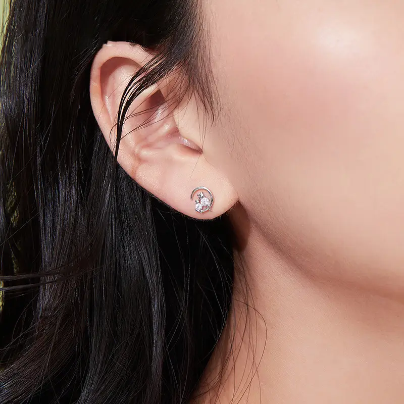 Xingyue Cat Stud Earrings Women Sterling Silver Mori Style - Image 3
