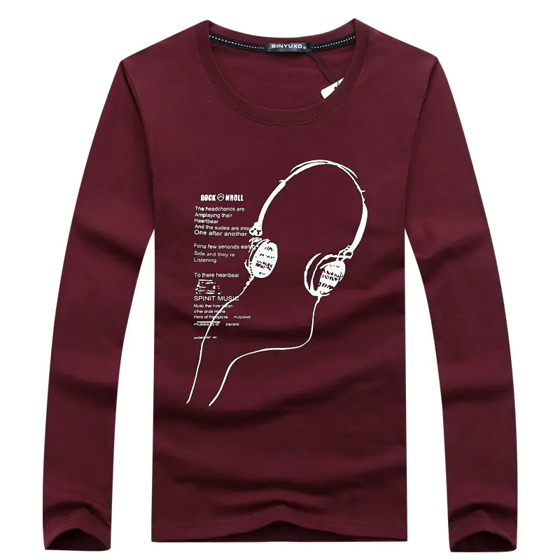 Men Long Sleeve T-Shirt Black Graphic Print - Image 7