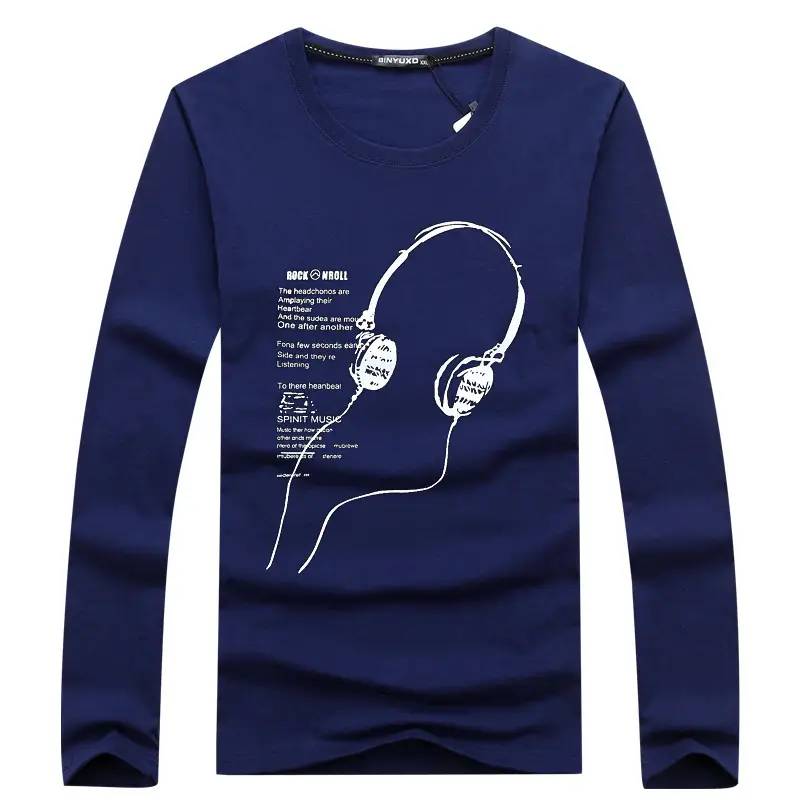 Men Long Sleeve T-Shirt Black Graphic Print - Image 8