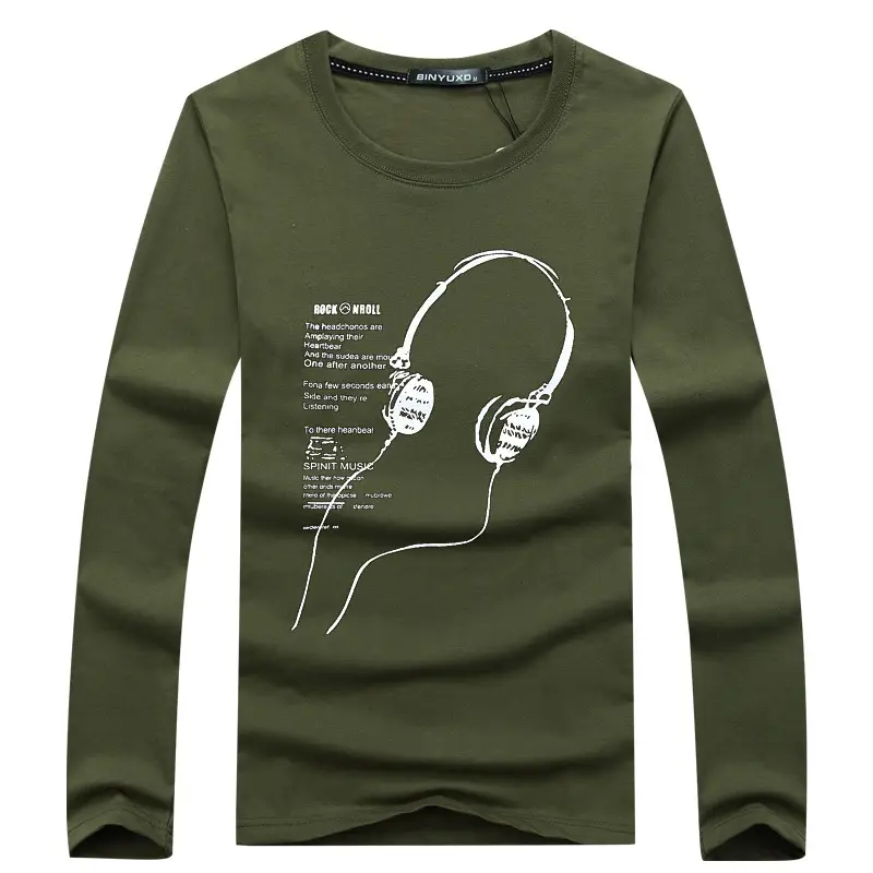 Men Long Sleeve T-Shirt Black Graphic Print - Image 10