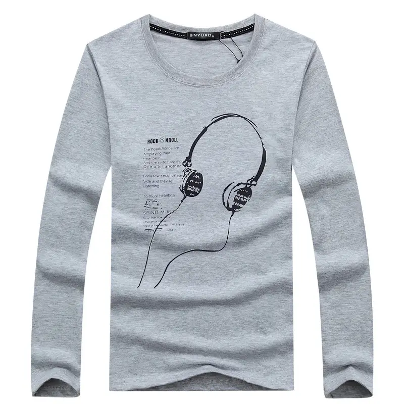 Men Long Sleeve T-Shirt Black Graphic Print - Image 11