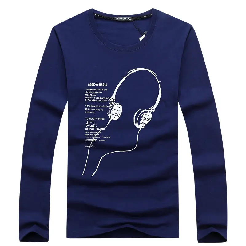 Men Long Sleeve T-Shirt Black Graphic Print - Image 5