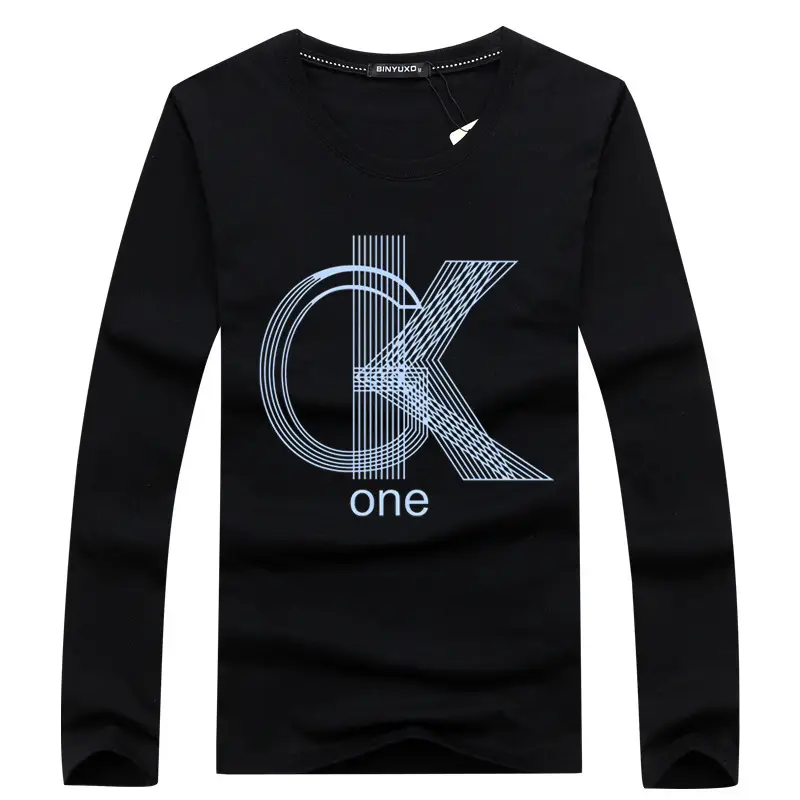 Men's Black CK One Long Sleeve T-Shirt Cotton Round Neck - Image 5