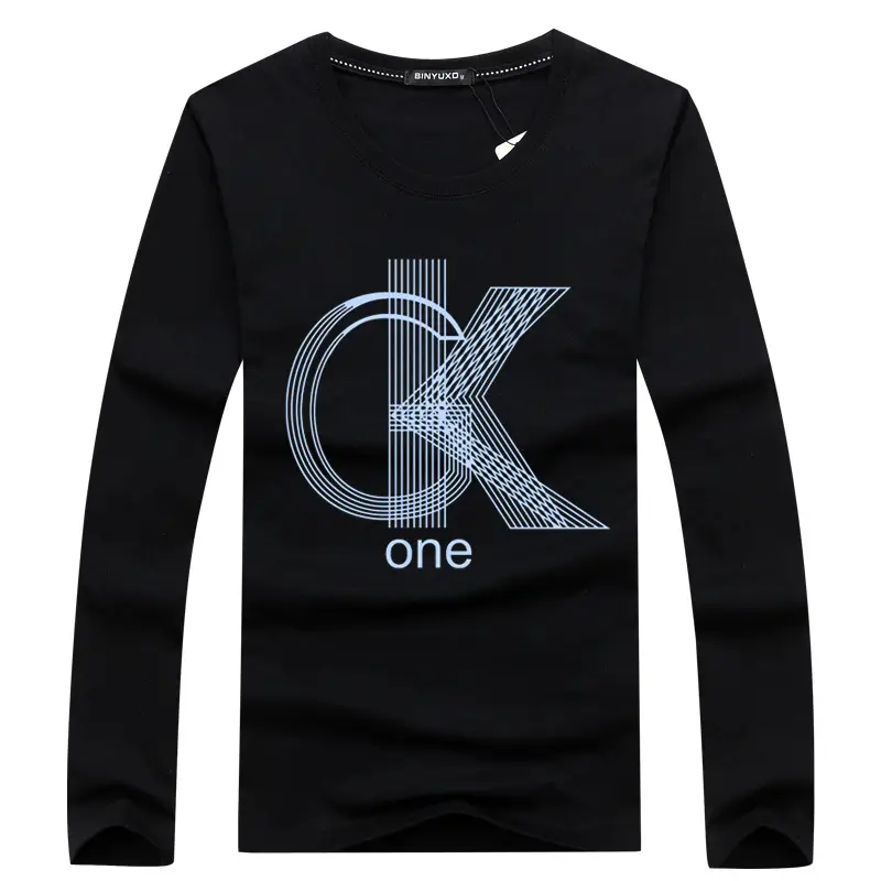 Men's Black CK One Long Sleeve T-Shirt Cotton Round Neck - Image 3