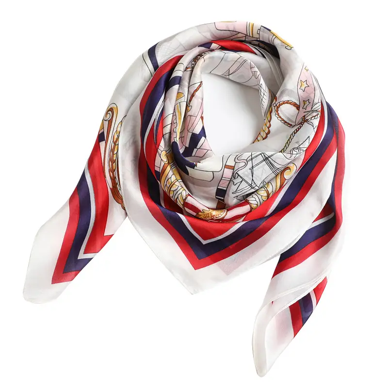 Imitation Silk Large Scarf Women Sunscreen Shawl 90x90cm - Image 80
