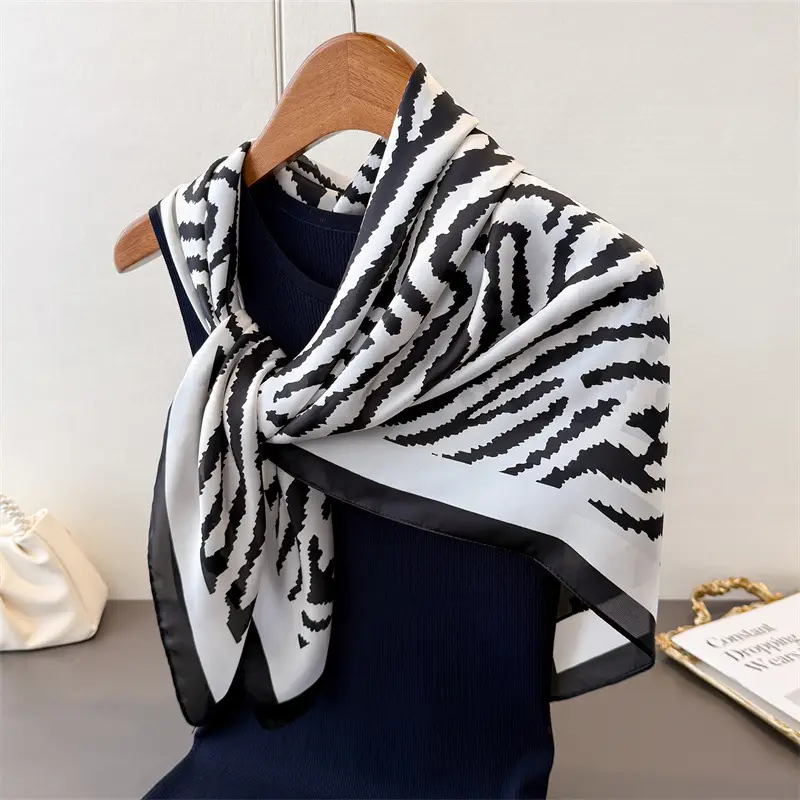 Imitation Silk Large Scarf Women Sunscreen Shawl 90x90cm - Image 48