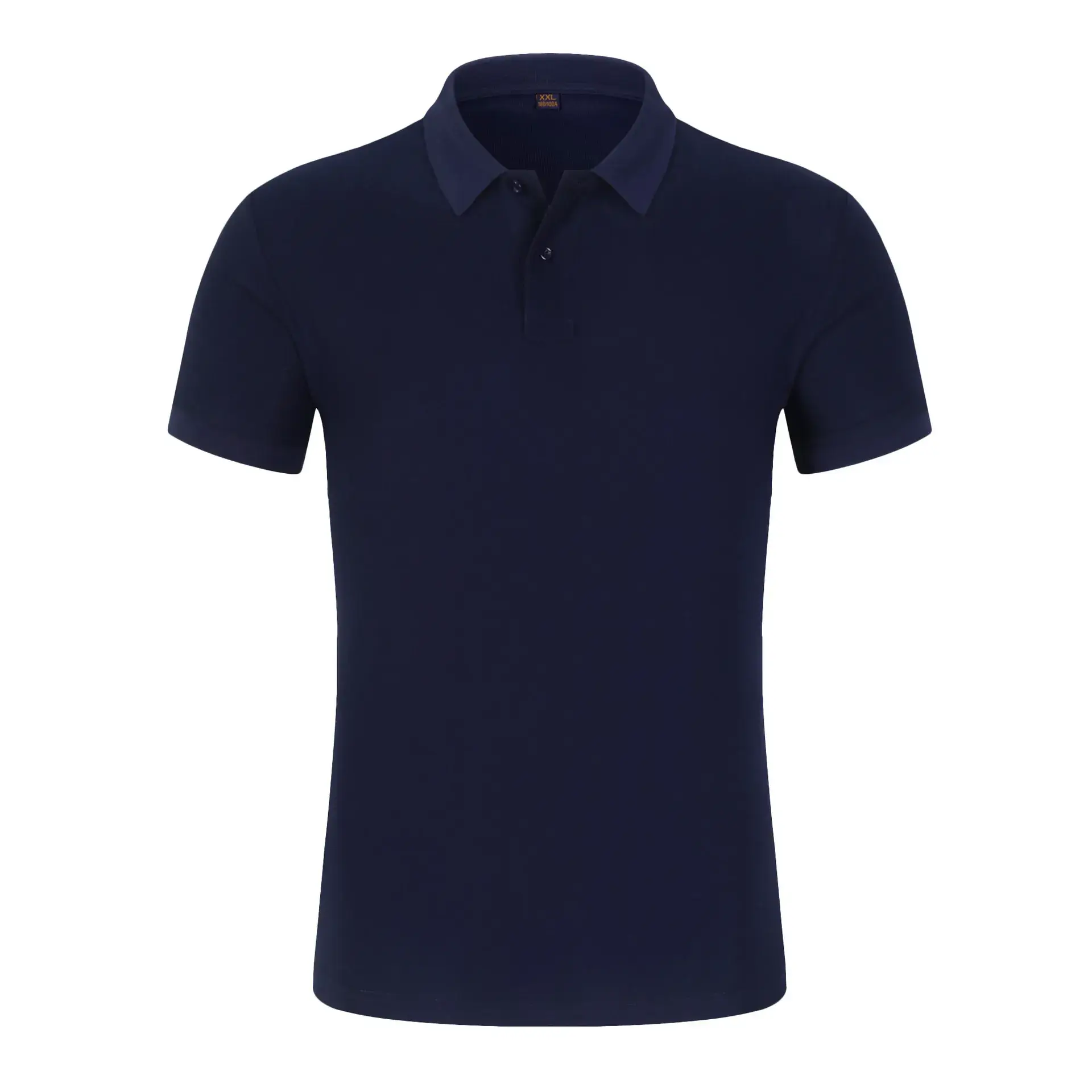 Men Women Navy Blue High-End Polo Shirt 6089 Double Bead