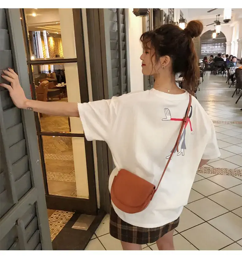Women Blue T-Shirt Short Sleeve Korean Style 2025 — feature 11