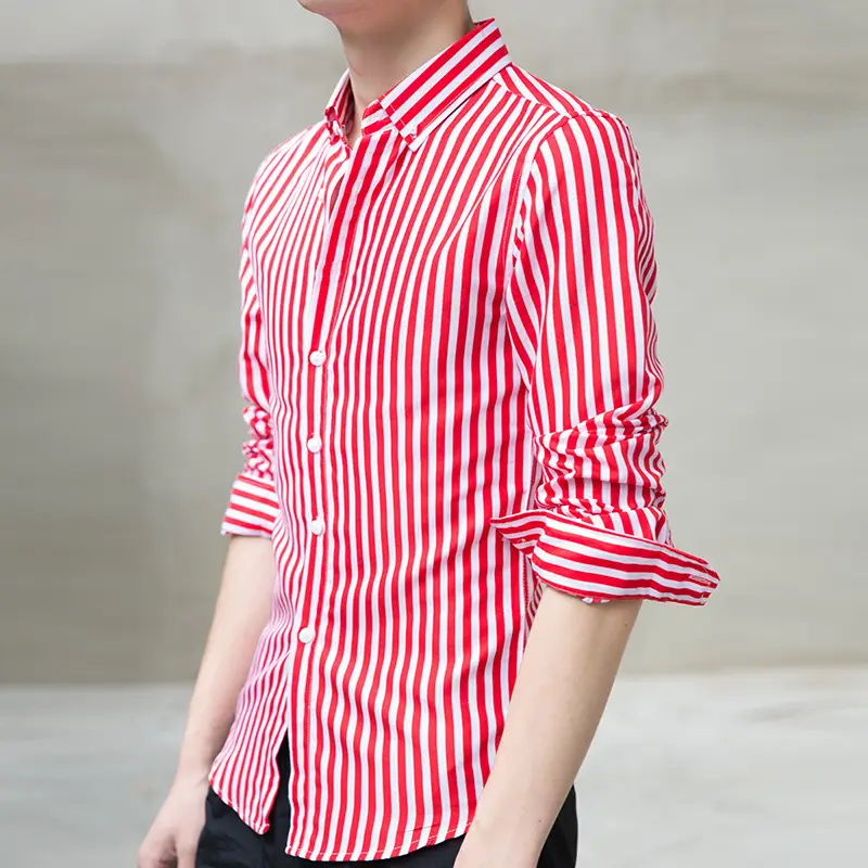 Men's Black & White Striped Long Sleeve Shirt 3/4 Sleeve - Image 16