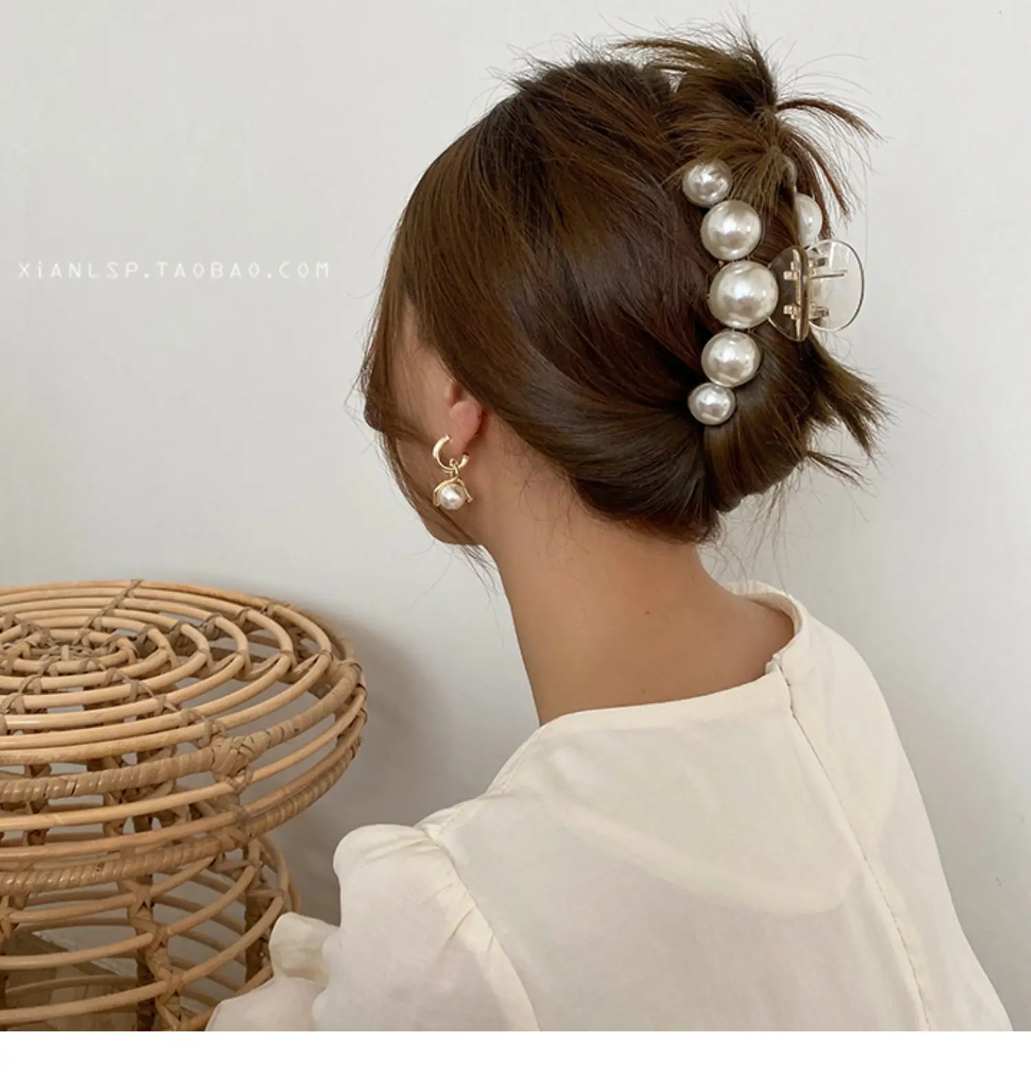 Pearl Hairpin Back Clip for Girls
