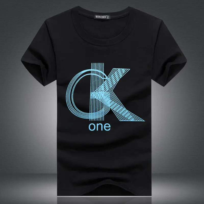 Men Black CK One Graphic T-Shirt Short Sleeve Slim Fit - Image 4