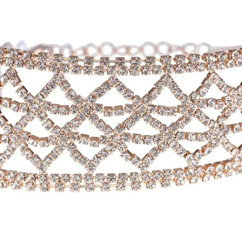 European American Shiny Diamond Rhinestone Cross Collar Necklace - Image 5