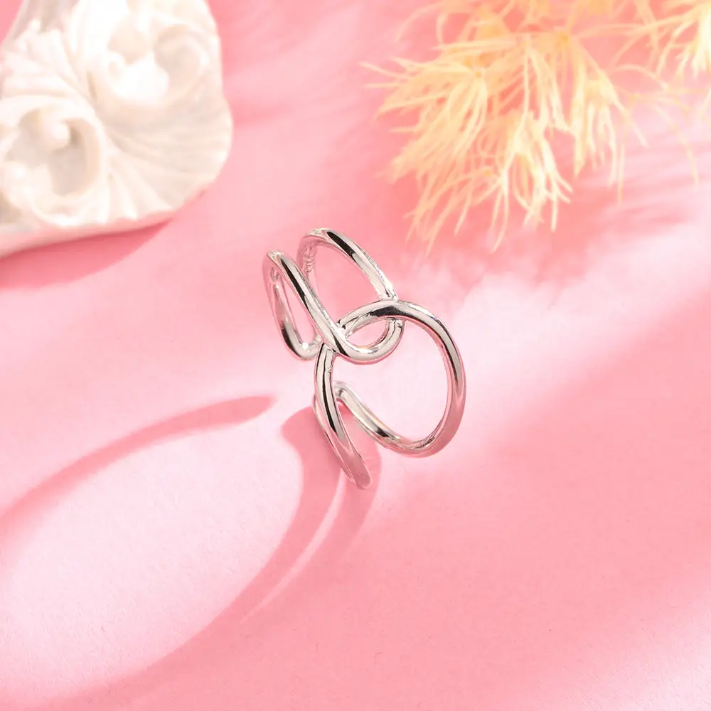 Adjustable Cold Style Cat Cross Geometric Ring - Image 3