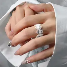 Adjustable Cold Style Cat Cross Geometric Ring — feature 19
