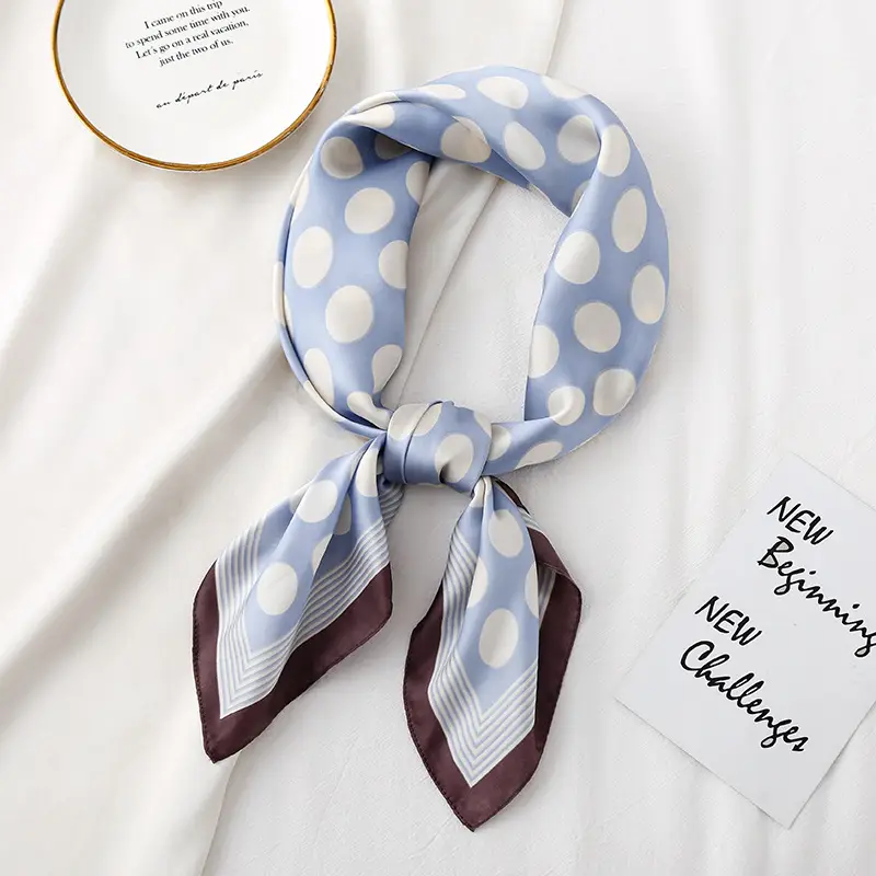 Spring Silk Scarf Polar Dot Print Elegant Decorative