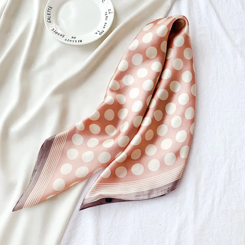 Spring Silk Scarf Polar Dot Print Elegant Decorative