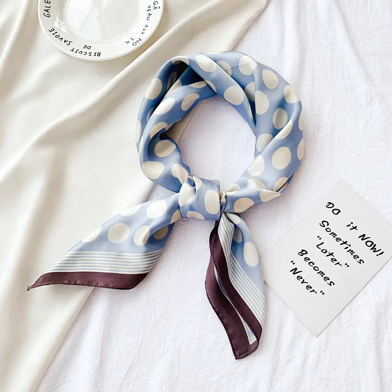 Spring Silk Scarf Polar Dot Print Elegant Decorative