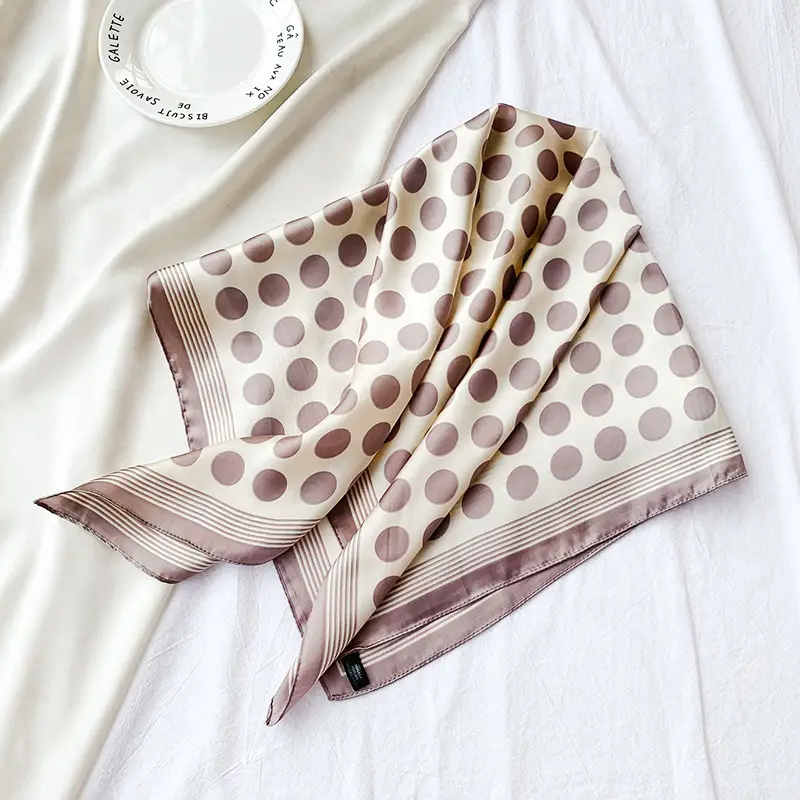 Spring Silk Scarf Polar Dot Print Elegant Decorative