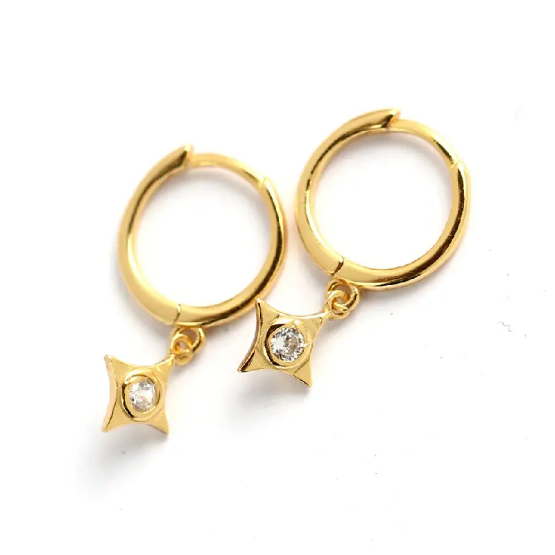 Gold Star Dangle Earrings for Women - Image 7