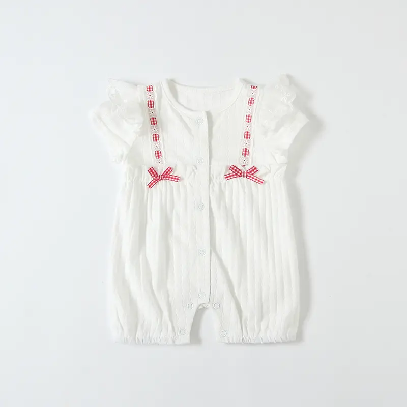 Baby White Bow Strap Shorts Suit for Girls - Image 5