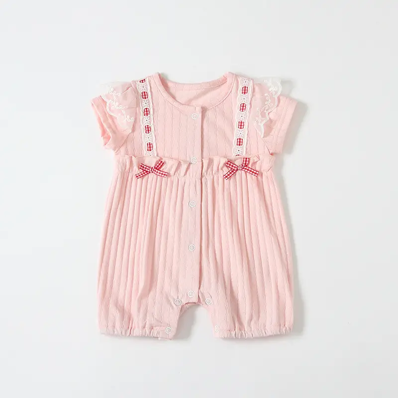 Baby White Bow Strap Shorts Suit for Girls - Image 2