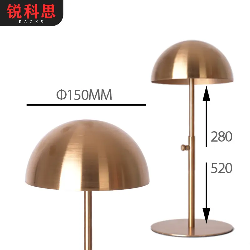 Stainless Steel Hat Display Stand 150mm - Image 7