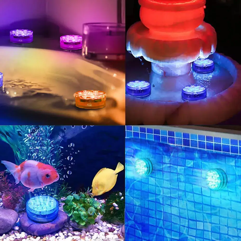 16 Color Rechargeable Led Swimming Pool Light Waterproof Remote Control - Image 4