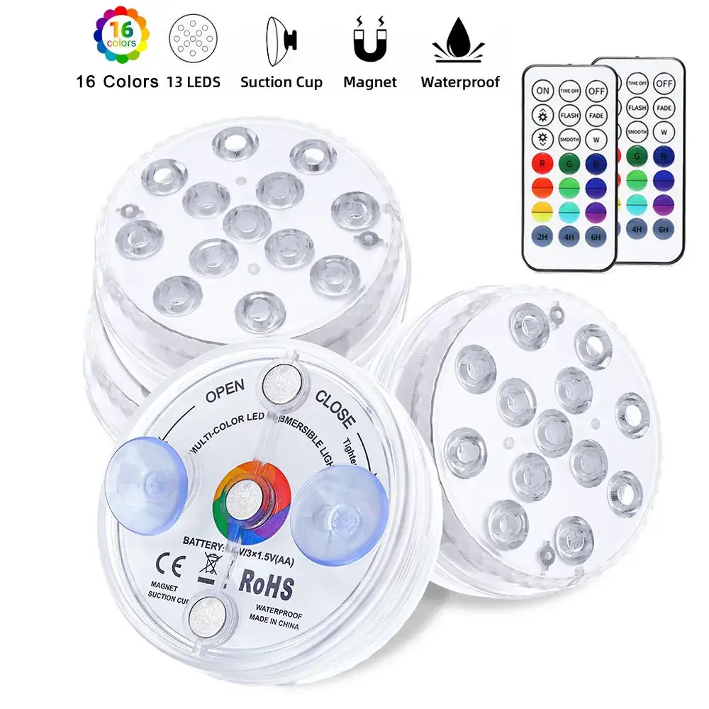 16 Color Rechargeable Led Swimming Pool Light Waterproof Remote Control - Image 5