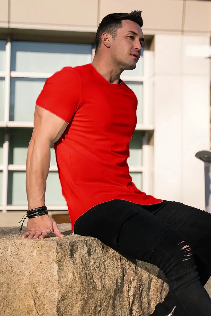Men's Black Cotton T-Shirt Loose Short Sleeve Casual Wear - Image 5