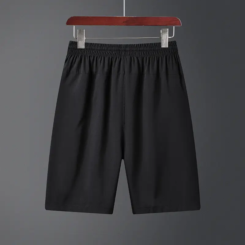 Men Grey Zipper Casual Shorts Large - Image 5