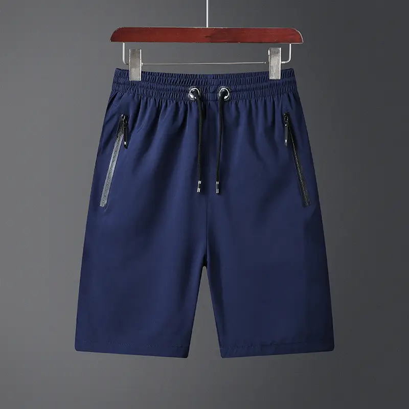 Men Grey Zipper Casual Shorts Large - Image 6