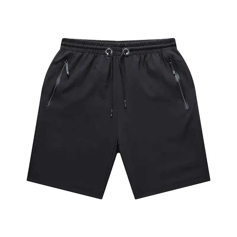 Men Grey Zipper Casual Shorts Large - Image 8