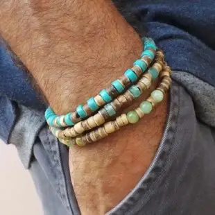 Black Frosted Stone Crown Lion Head Bracelet Set — feature 1