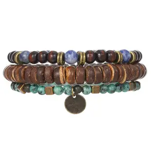 Black Frosted Stone Crown Lion Head Bracelet Set — feature 8