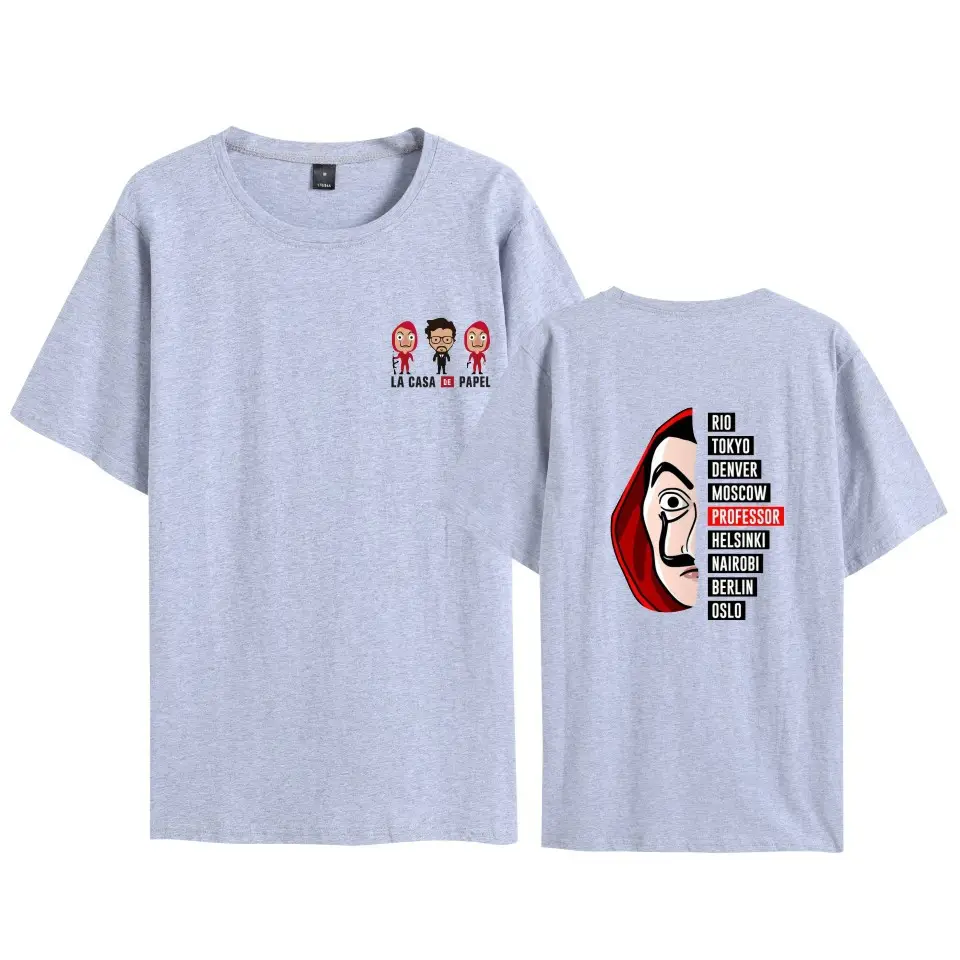 Men Women Black T-Shirt La Casa en Papel Mask Print - Image 14
