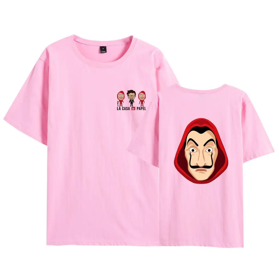 Men Women Black T-Shirt La Casa en Papel Mask Print - Image 10