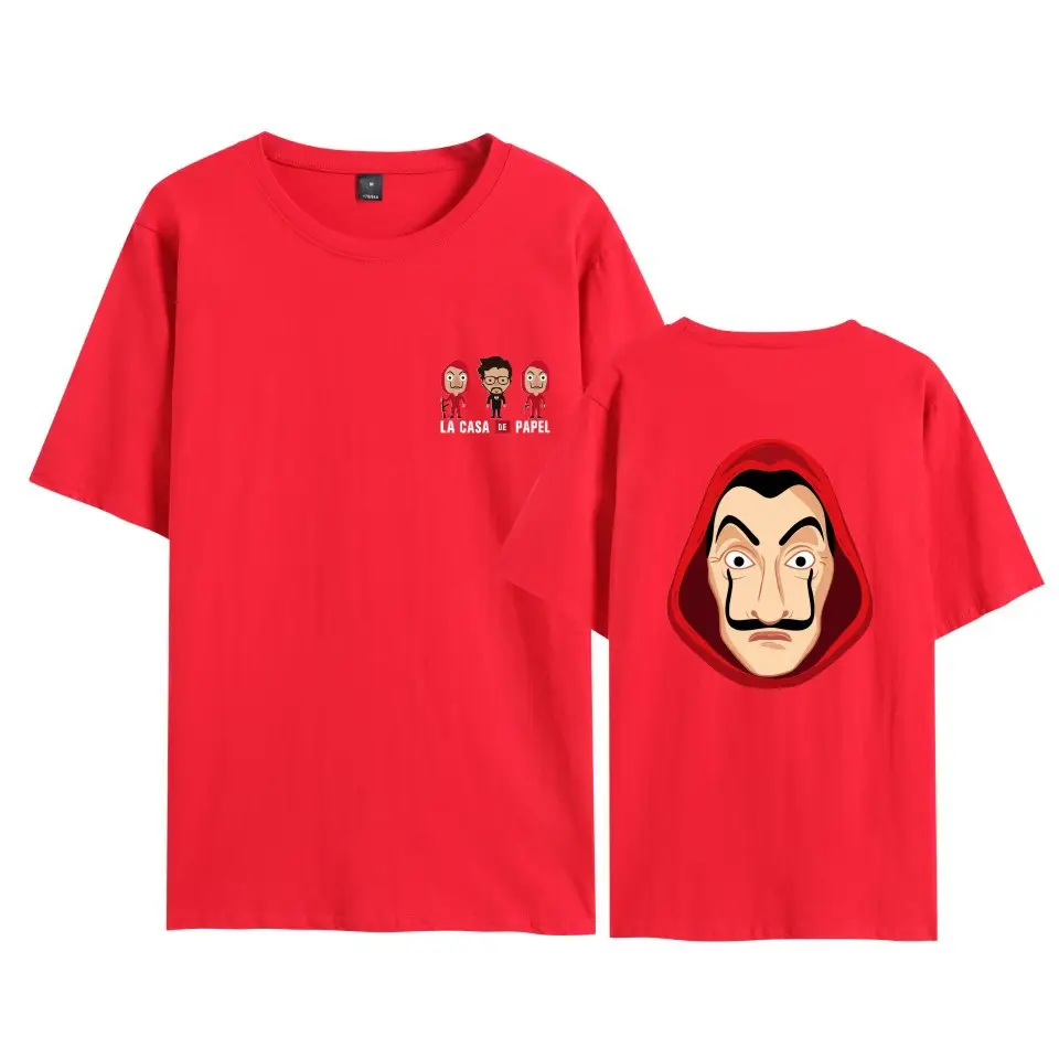 Men Women Black T-Shirt La Casa en Papel Mask Print - Image 11