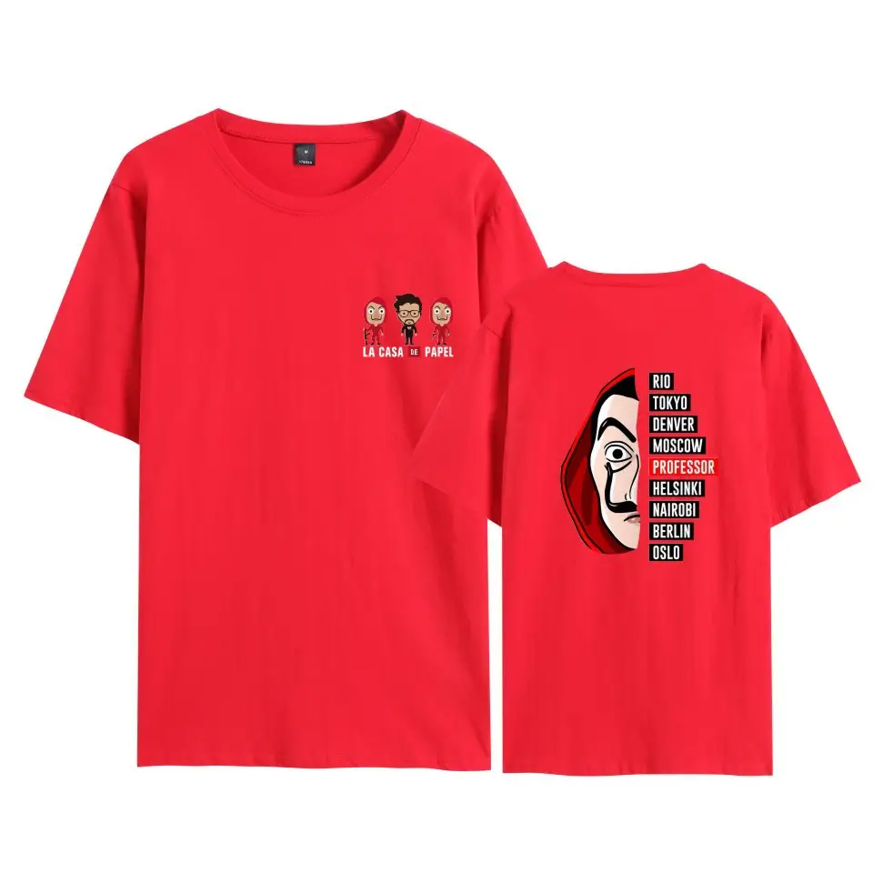 Men Women Black T-Shirt La Casa en Papel Mask Print - Image 17