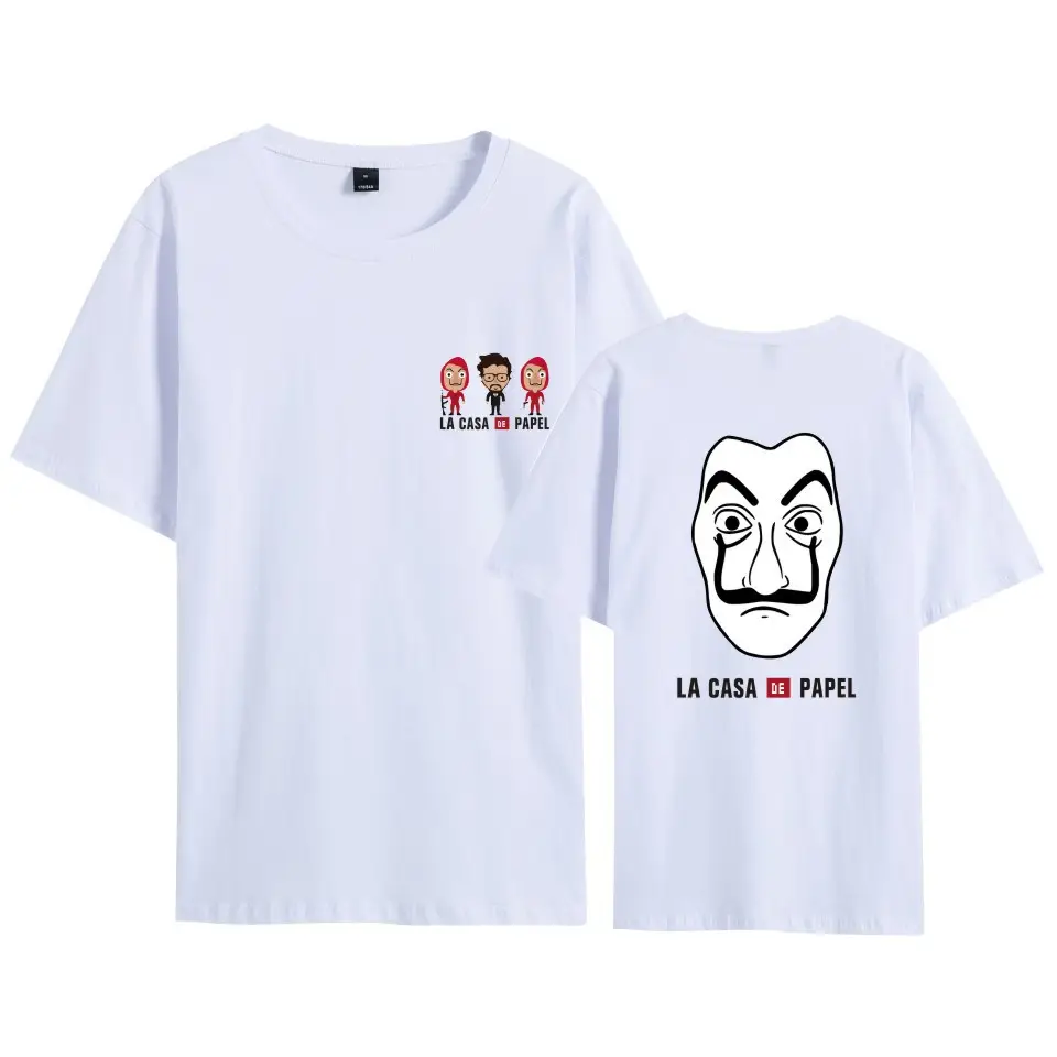 Men Women Black T-Shirt La Casa en Papel Mask Print - Image 25