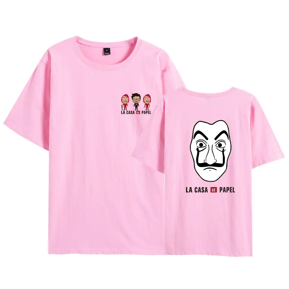 Men Women Black T-Shirt La Casa en Papel Mask Print - Image 28