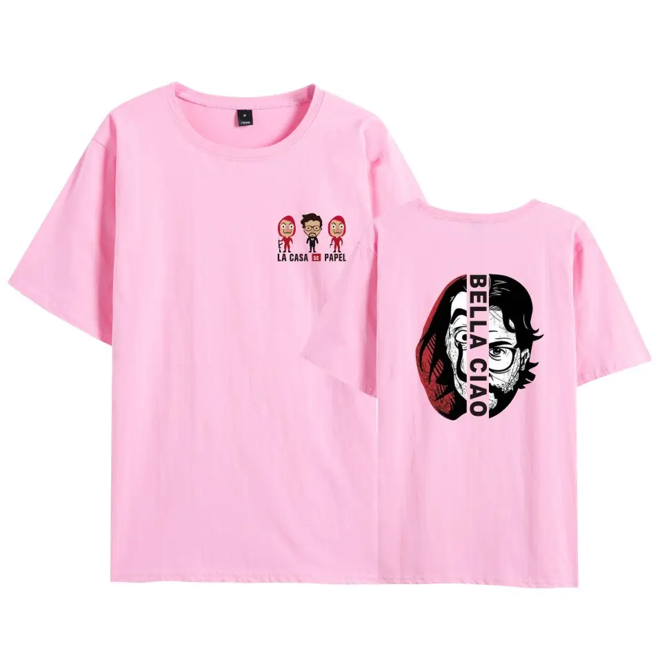 Men Women Black T-Shirt La Casa en Papel Mask Print - Image 4