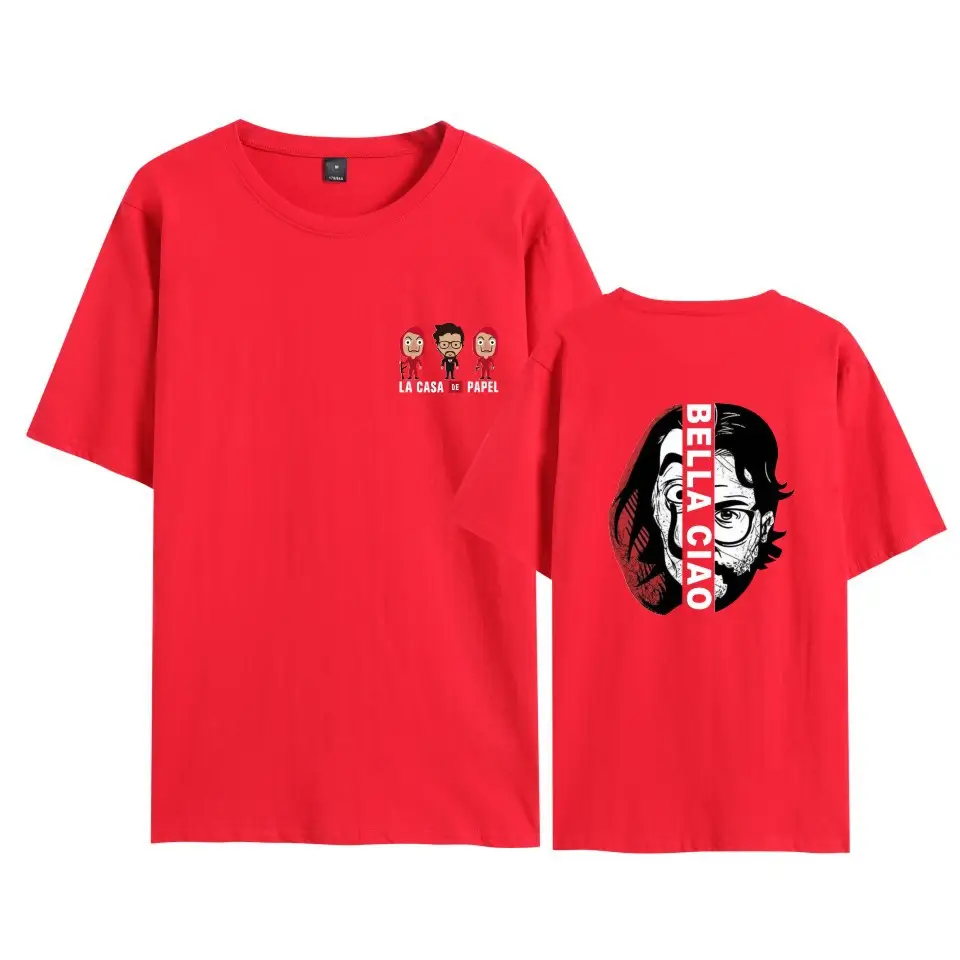 Men Women Black T-Shirt La Casa en Papel Mask Print - Image 5
